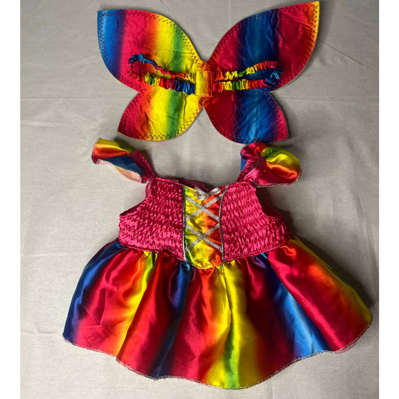 Build A Bear Angel Wing Outfit Rainbow Fits Large Stuffed Animals Has Lights - Picture 3 of 6
